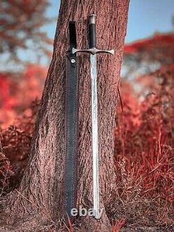 Custom Handmade Stainless Steel Sword Medieval Sword Battle Ready Sword + Sheath