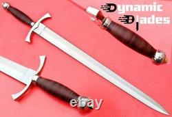 Custom Handmade Stainless Steel Sword with Beautiful Rose Wood Handle
