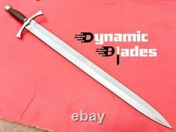 Custom Handmade Stainless Steel Sword with Beautiful Rose Wood Handle