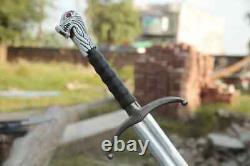 Custom Handmade Stainless Steel Sword with Cat Handle with Sheath Gift For Him