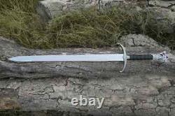 Custom Handmade Stainless Steel Sword with Cat Handle with Sheath Gift For Him