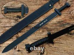 Custom Handmade Stainless Steel Valhalla Viking Sword, Leather Grip Handle