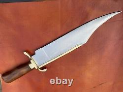 Custom Handmade stainless Steel Hunting Bowie Knife with Leather Sheath