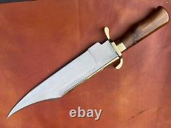 Custom Handmade stainless Steel Hunting Bowie Knife with Leather Sheath