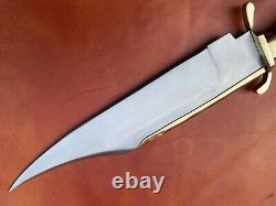 Custom Handmade stainless Steel Hunting Bowie Knife with Leather Sheath