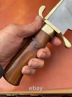 Custom Handmade stainless Steel Hunting Bowie Knife with Leather Sheath