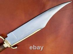 Custom Handmade stainless Steel Hunting Bowie Knife with Leather Sheath