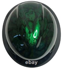 Custom Hard Hat MSA FB Kandy Green Stainless Steel Insanity Skulls Black Brim