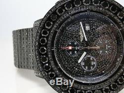 Custom Iced 52 Ct Mens New Breitling Super Avenger Black Diamond Watch