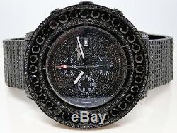 Custom Iced 52 Ct Mens New Breitling Super Avenger Black Diamond Watch