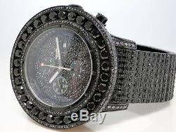 Custom Iced 52 Ct Mens New Breitling Super Avenger Black Diamond Watch