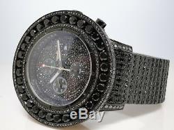 Custom Iced 52 Ct Mens New Breitling Super Avenger Black Diamond Watch