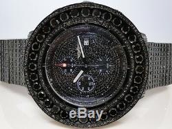 Custom Iced 52 Ct Mens New Breitling Super Avenger Black Diamond Watch