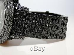 Custom Iced 52 Ct Mens New Breitling Super Avenger Black Diamond Watch