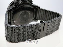 Custom Iced 52 Ct Mens New Breitling Super Avenger Black Diamond Watch