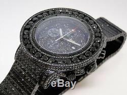 Custom Iced 52 Ct Mens New Breitling Super Avenger Black Diamond Watch