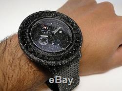 Custom Iced 52 Ct Mens New Breitling Super Avenger Black Diamond Watch