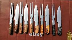 Custom Knife King's Stainless Steel Made Kitchen Table Set (Fork+Knife) (Lot)