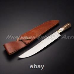 Custom Made 12 C27 Stainless Steel Edwin Forest BOWIE Replica WithStag Horn Scales