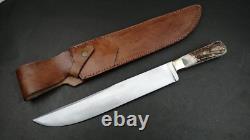 Custom Made 12 C27 Stainless Steel Edwin Forest BOWIE Replica WithStag Horn Scales