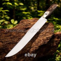 Custom Made 12 C27 Stainless Steel Edwin Forest BOWIE Replica WithStag Horn Scales
