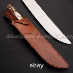 Custom Made 12 C27 Stainless Steel Edwin Forest BOWIE Replica WithStag Horn Scales