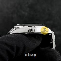 Custom Made 39mm Black Dial AK Style Watch with Green Crystal NH35 Movement