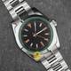 Custom Made 39mm Black Dial MIL Style Watch with Green Crystal NH35 Movement