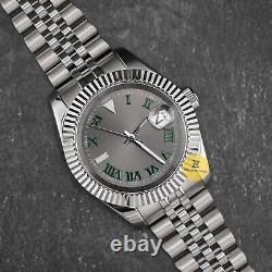 Custom Made 39mm Gray Style Numeral DJ Dress Mod Watch NH35 Regulated Movement