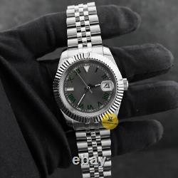 Custom Made 39mm Gray Style Numeral DJ Dress Mod Watch NH35 Regulated Movement