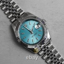 Custom Made 39mm Light Blue Dial DJ Dress Style Custom Mod Watch NH35 Movement