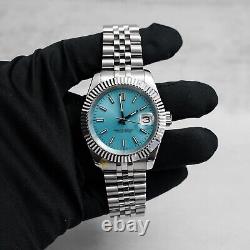 Custom Made 39mm Light Blue Dial DJ Dress Style Custom Mod Watch NH35 Movement