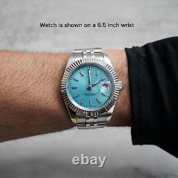 Custom Made 39mm Light Blue Dial DJ Dress Style Custom Mod Watch NH35 Movement