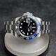 Custom Made 40mm Black & Blue Diver Sub GMT Style Mod Watch with NH34 Movement