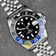 Custom Made 40mm Black & Blue Sub GMT Style Mod Watch Jubilee with NH34 Movement