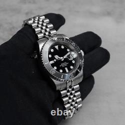 Custom Made 40mm Black Custom Diver Style Mod Watch Jubilee & NH35 Automatic