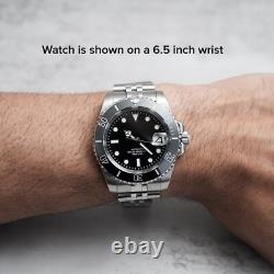 Custom Made 40mm Black Custom Diver Style Mod Watch Jubilee & NH35 Automatic