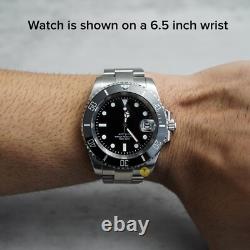 Custom Made 40mm Black Custom Sub Diver Date Style Mod Watch with NH35 Movement