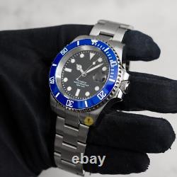 Custom Made 40mm Blue Diver Style Mod Watch with NH35 Regulated Movement