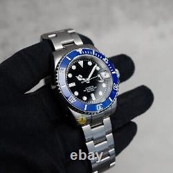 Custom Made 40mm Blue Diver Style Mod Watch with NH35 Regulated Movement