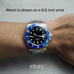 Custom Made 40mm Blue Diver Style Mod Watch with NH35 Regulated Movement