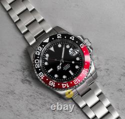 Custom Made 40mm Red Black GMT Custom Diver Style Mod Watch with NH34 Movement
