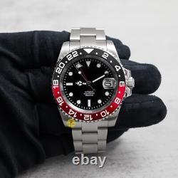 Custom Made 40mm Red Black GMT Custom Diver Style Mod Watch with NH34 Movement