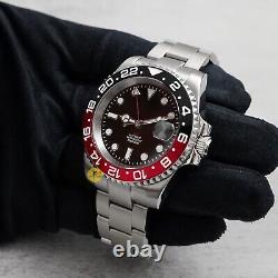 Custom Made 40mm Red Black GMT Custom Diver Style Mod Watch with NH34 Movement