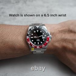 Custom Made 40mm Red Black GMT Custom Diver Style Mod Watch with NH34 Movement