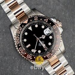 Custom Made 40mm Rootbeer Rose Diver Sub GMT Style Mod Watch with NH34 Movement