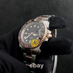 Custom Made 40mm Rootbeer Rose Diver Sub GMT Style Mod Watch with NH34 Movement