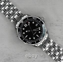 Custom Made 41mm Black SMP 300 Diver Style Mod Watch with NH35 Automatic Movement