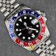 Custom Made Blue & Red GMT Sub Style Diver Mod Watch with NH34 Movement