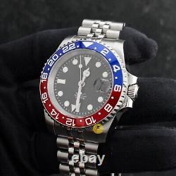 Custom Made Blue & Red GMT Sub Style Diver Mod Watch with NH34 Movement